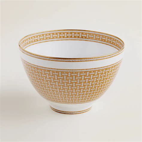 hermes porcelain mosaique au 24 gold|Hermes mosaique gold dishes.